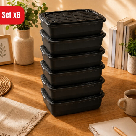Set x6 Caja organizadora 5 lts NEGRO
