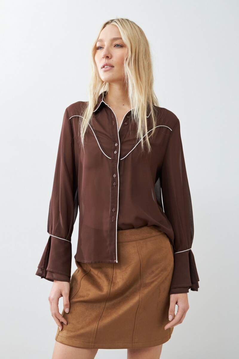 Camisa western chocolate