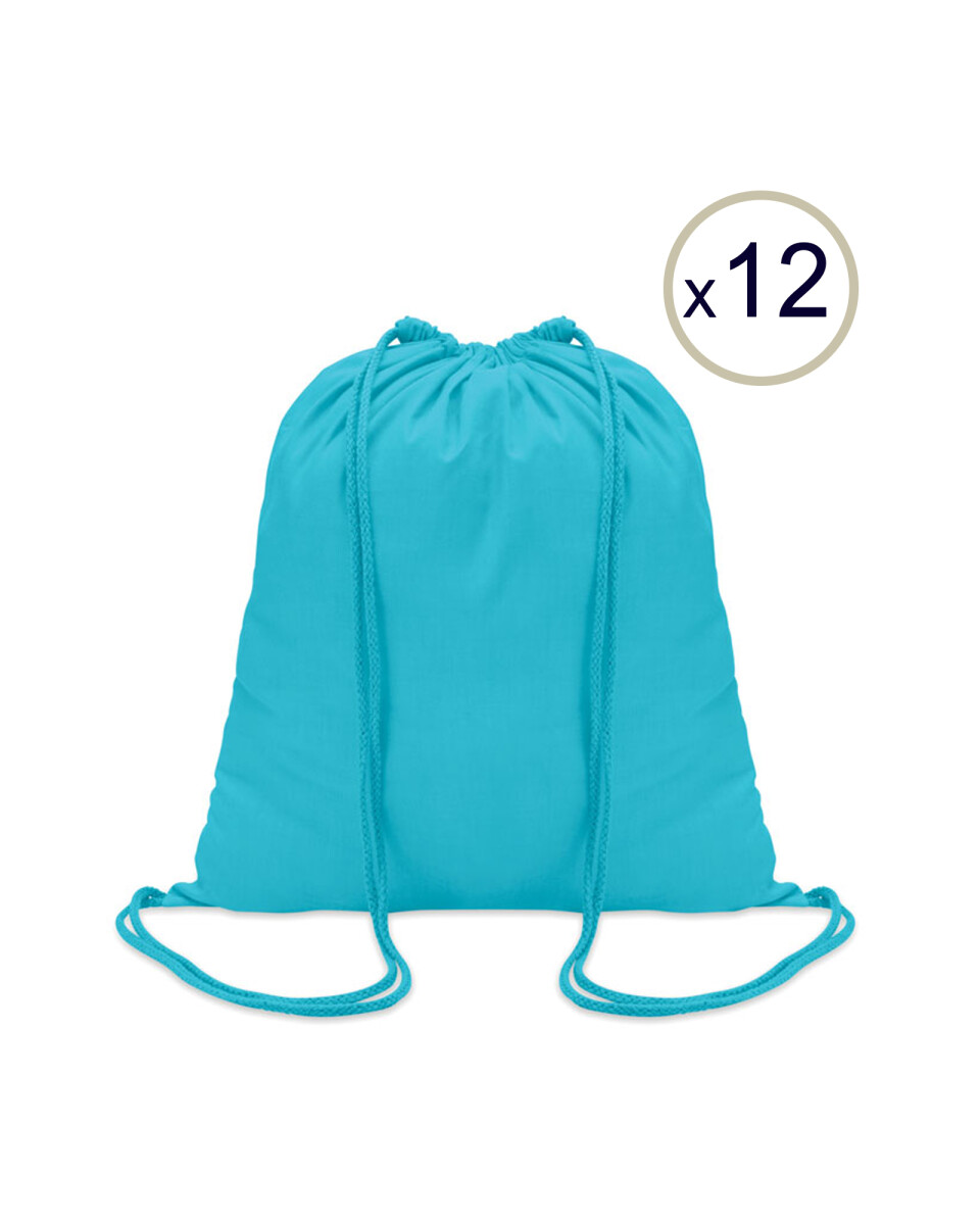 Bolsa Mochila x 12 unidades - Celeste 