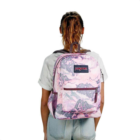 Mochila Jansport Cross Town 26 L Original Unisex Rosado Con Montañas