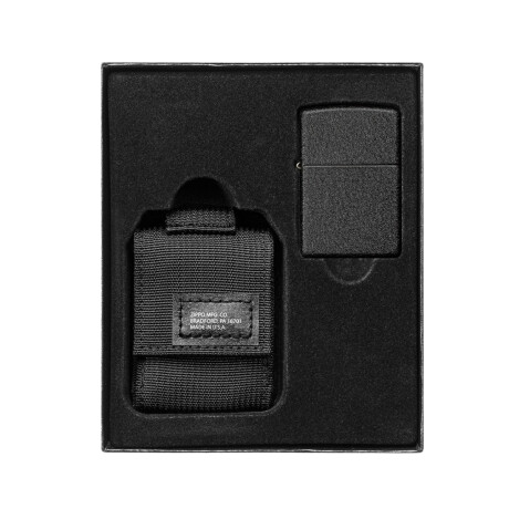 Encendedor Zippo Crackle Black + funda táctica Negro