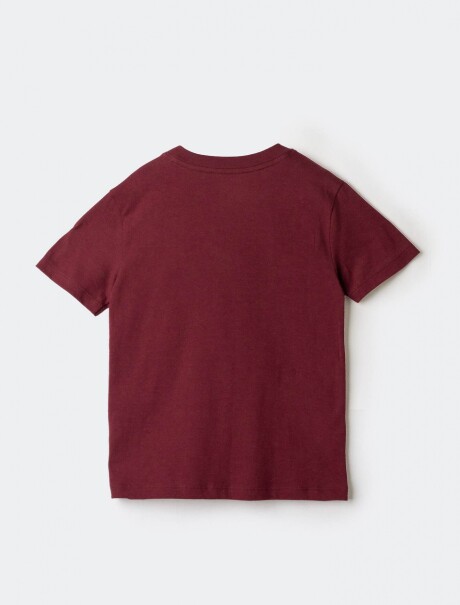 CAMISETA BÁSICA CON ESTAMPA BORDEAUX