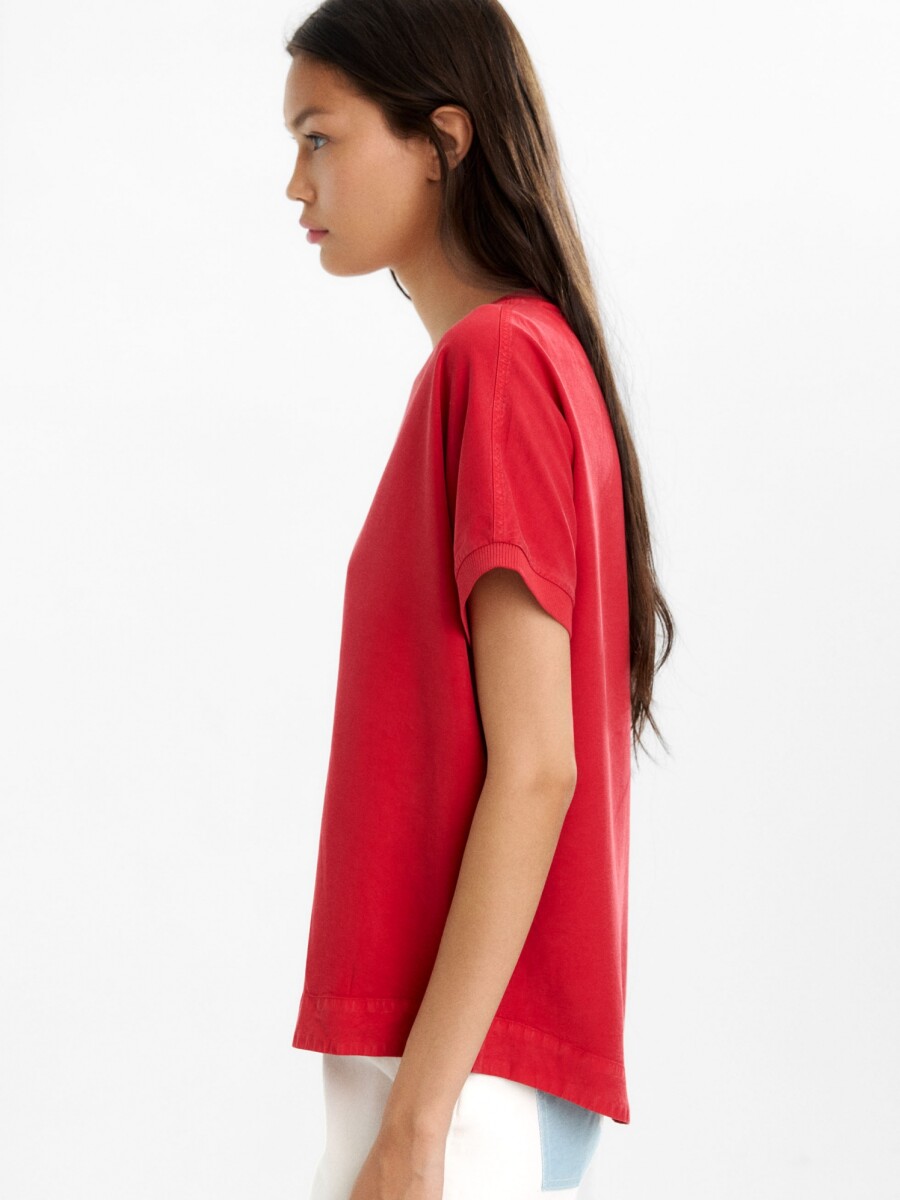 Camiseta 100 % Lyocell rojo