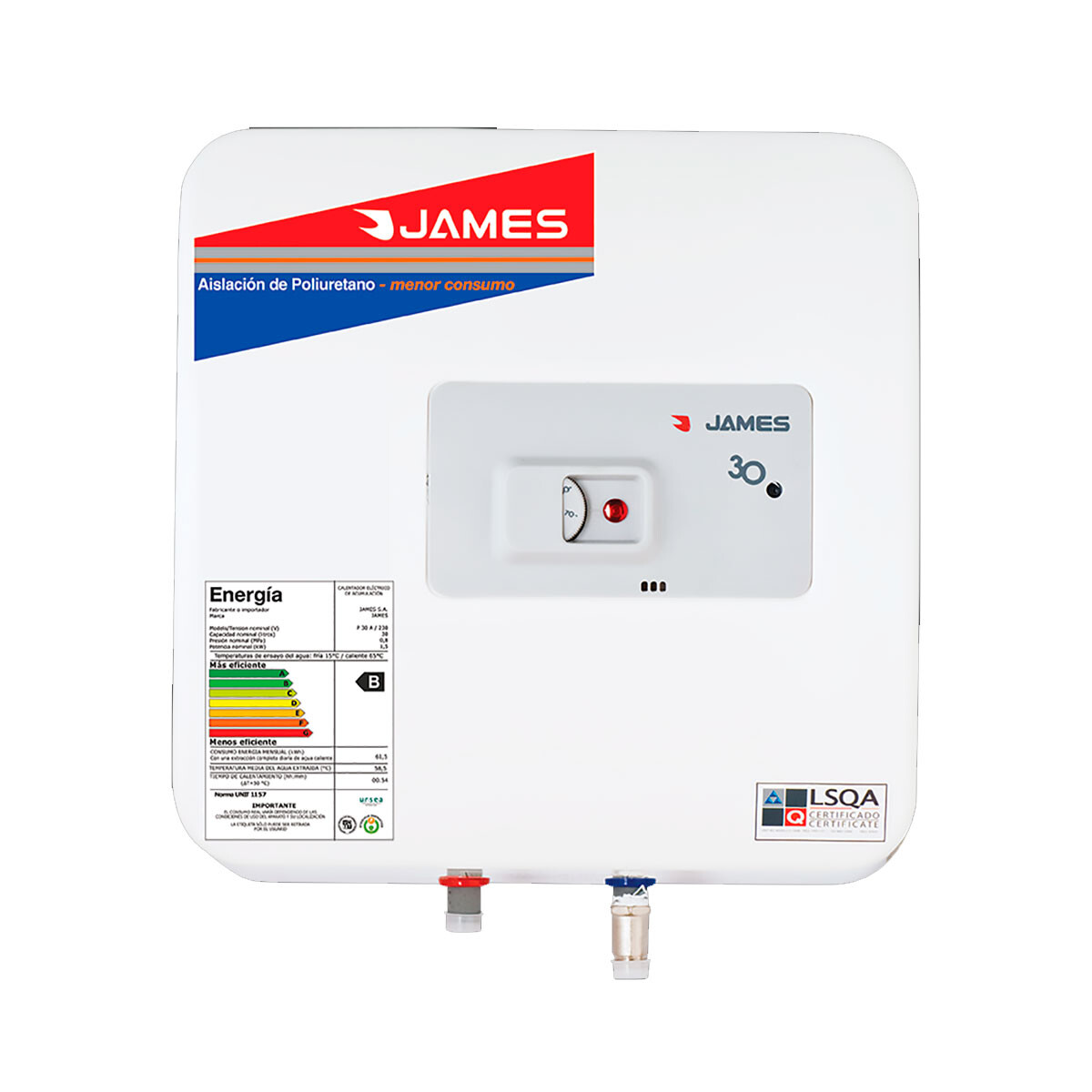 TERMOTANQUE JAMES 30 L ACERO Prisma 