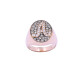 Anillo oro 18k rosa con letra A y brillantes. Anillo oro 18k rosa con letra A y brillantes.