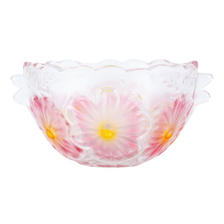 Bowl de vidrio con labrado de flores Bowl de vidrio con labrado de flores