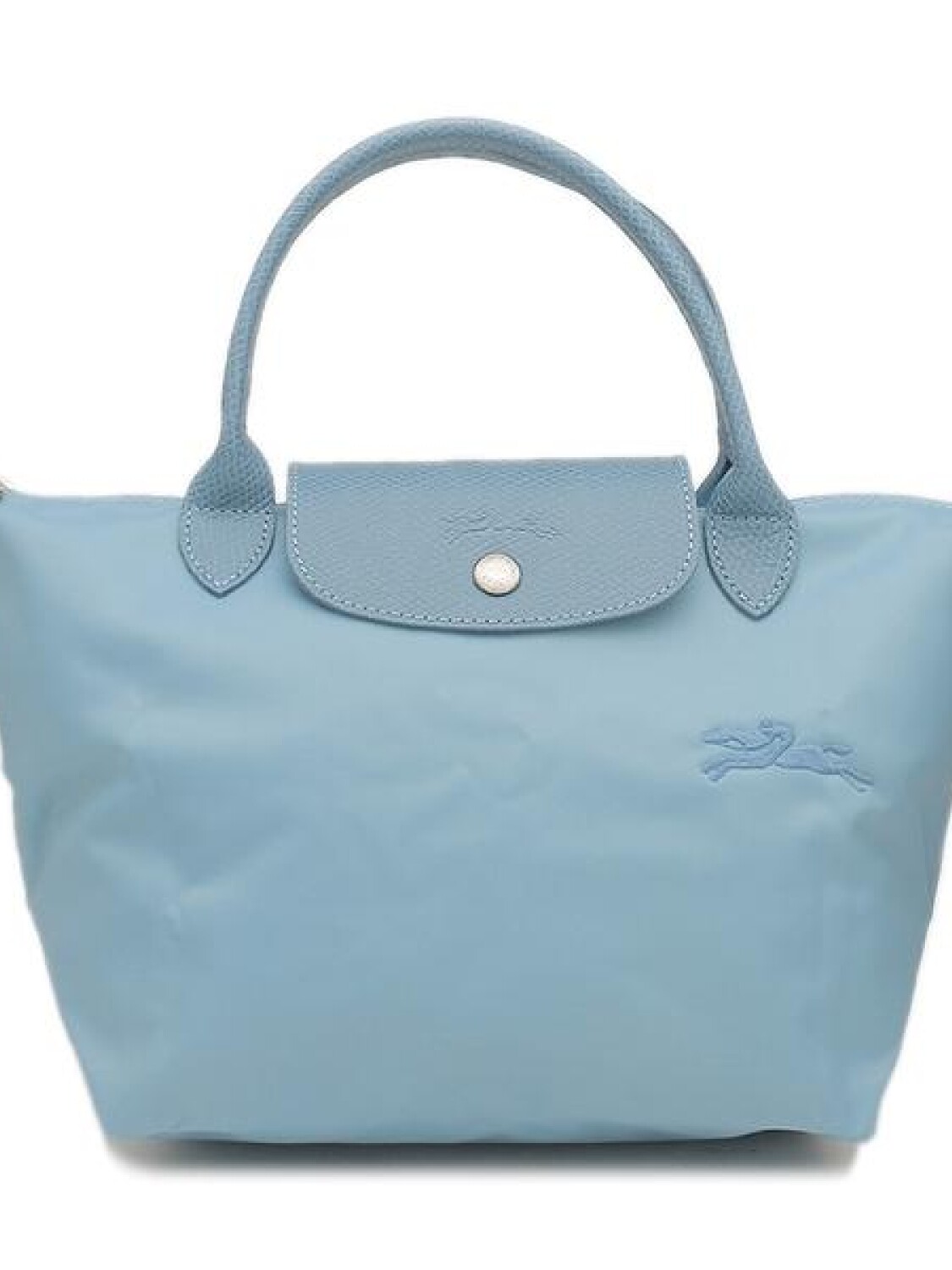 Longchamp -Cartera Longchamp plegable de nylon con cierre y asa corta, Le pliage green S Celeste