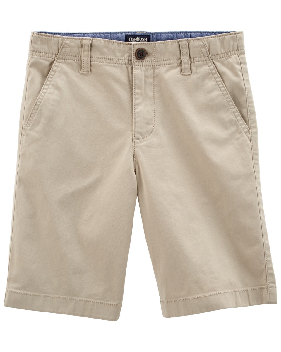 Bermuda de sarga elastizada, khaki 
