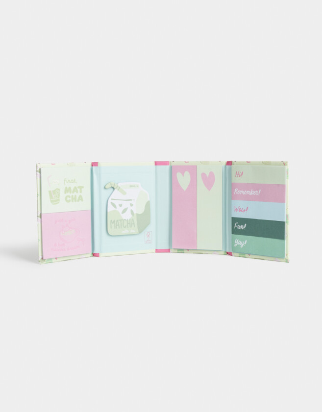 Anotadores Cuadernos y Memos Foodie Set De Notas Adhesivas "matcha Girly" - Combinacion Multicolor