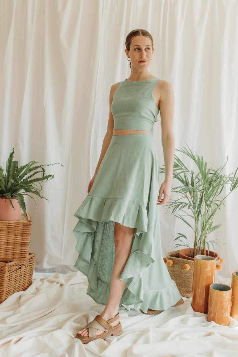 Falda Hel Peplum Verde