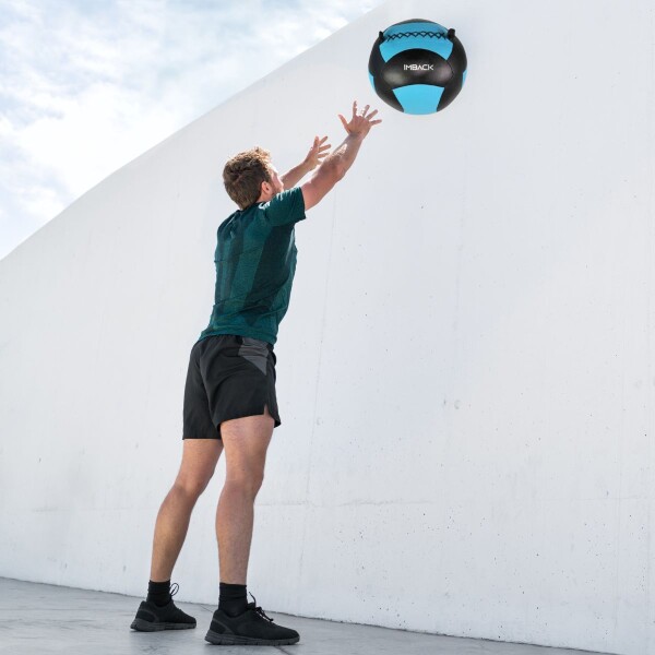 Pelota Medicine Ball Entrenamiento 7kg Pared Medicinal Balon Imback Color Azul y Negro Pelota Medicine Ball Entrenamiento 7kg Pared Medicinal Balon Imback Color Azul y Negro
