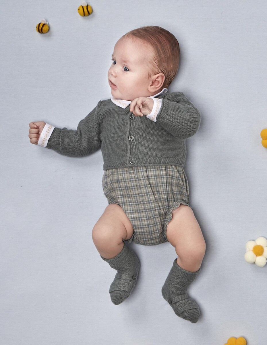 Chaqueta De Punto Con Lana - Verde Oscuro 