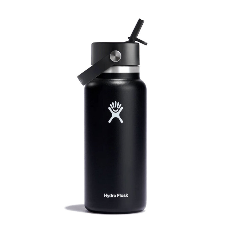 32 Oz Wide Straw Cap Black