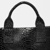 Cartera de mano Capri en cuero gamuza anaconda Negro