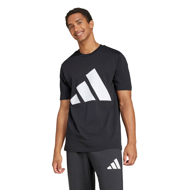 Remera de Hombre Adidas Essentials Logo Negro - Blanco