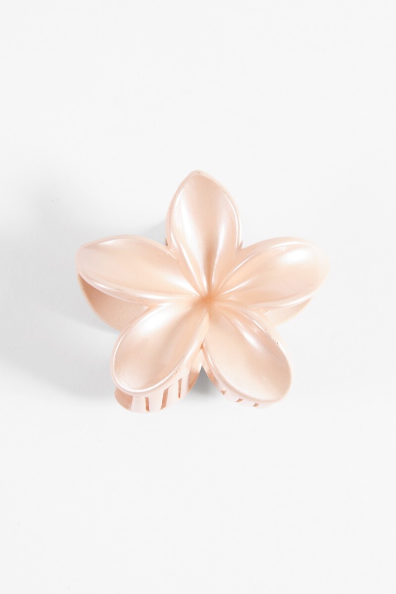 Broche flor hibisco beige claro