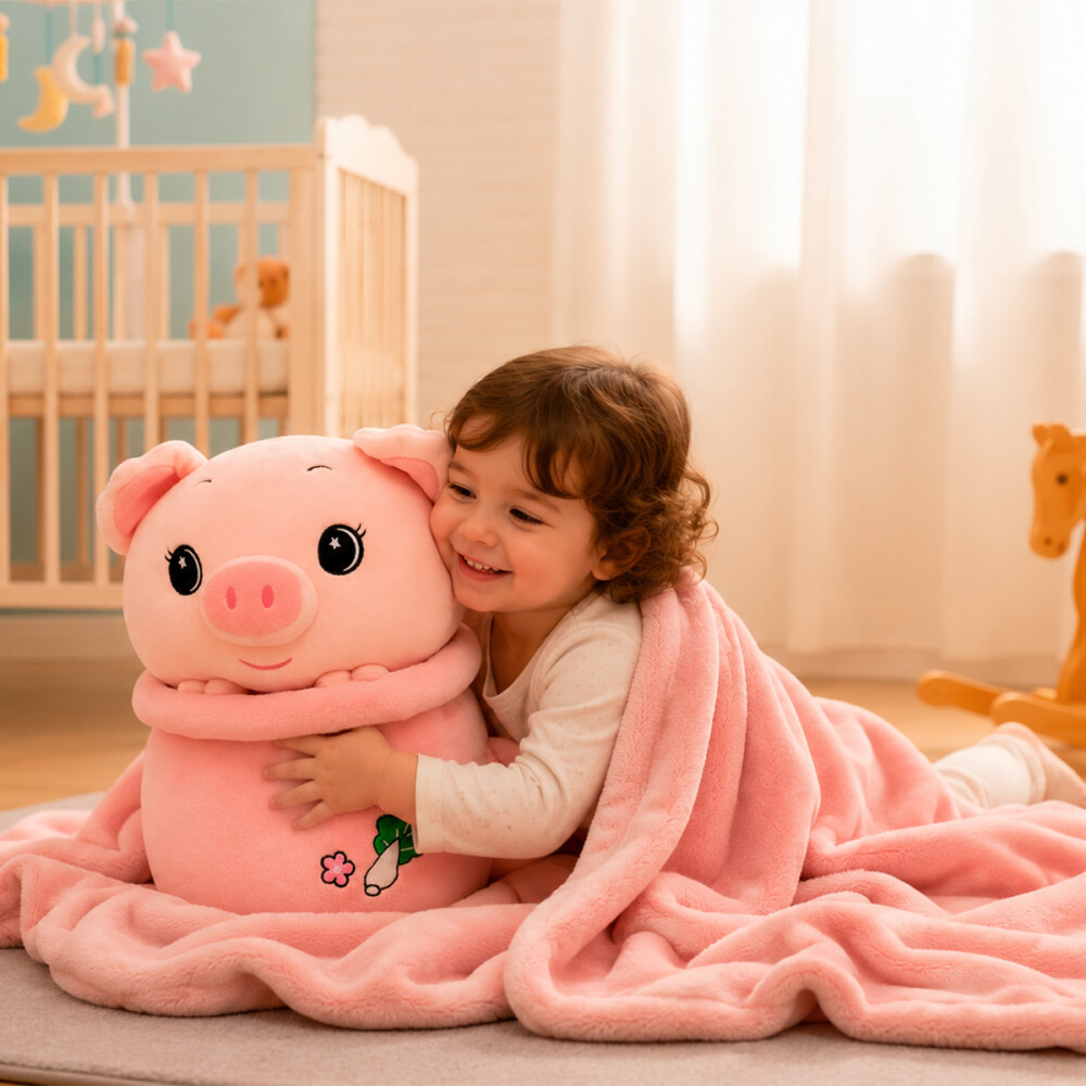 Frazada Peluche 1.60m X 1.00m Cerdito