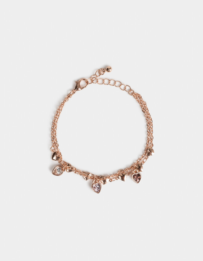 Pulseras Flexibles Sets Bañada en Oro Rosa Pulsera Flexible Corazones Bañada En Oro Rosa - Dorado Oro Rosa