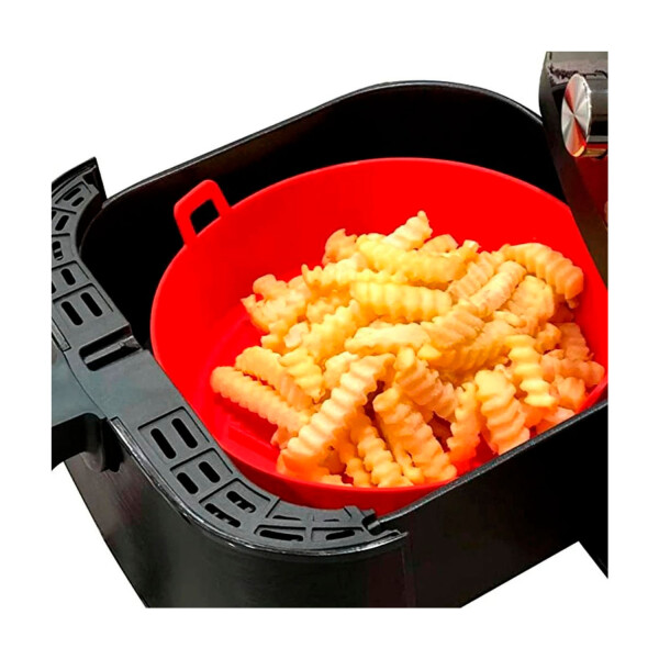 Molde Recipiente Antiadherente Silicona Freidora Sin Aceite Variante Color Rojo