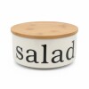 FRASCO BLANCO SALAD C/TAPA BAMBU 15.5X7CM Unica