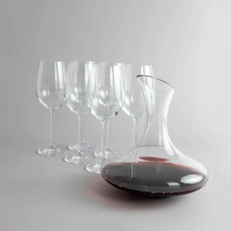 Set Decanter de Vidrio + 6 Copas de Cristal + Caja regalo Edelita Set Decanter de Vidrio + 6 Copas de Cristal + Caja regalo Edelita