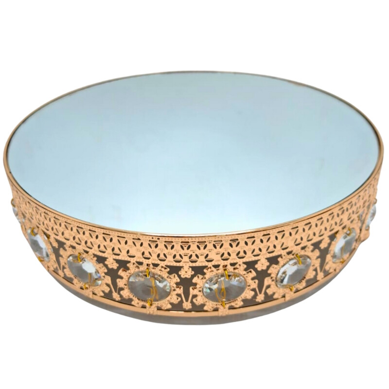 Soporte de Torta de 35CM C/ Espejo y Diamantes Soporte de Torta de 35CM C/ Espejo y Diamantes