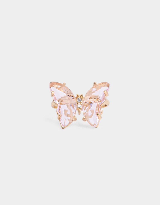 Anillos Medianos y Grandes Con Mariposas Anillo De Mariposa - Dorado Champagne