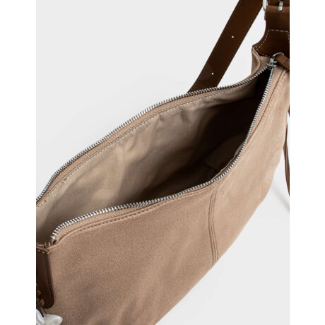 Bandolera Suede Vison - Gris Visón