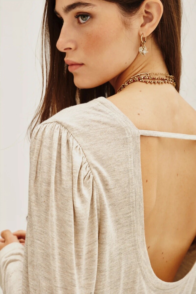 Remera Ginna Beige Melange