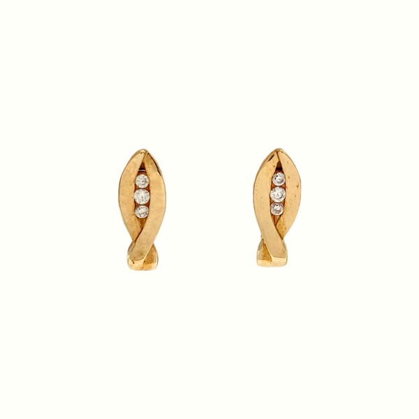 Caravanas Pez oro- Oro bajo - Zirconia - CA8099 conpiedra