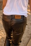 Leather Rosette jeans Negro