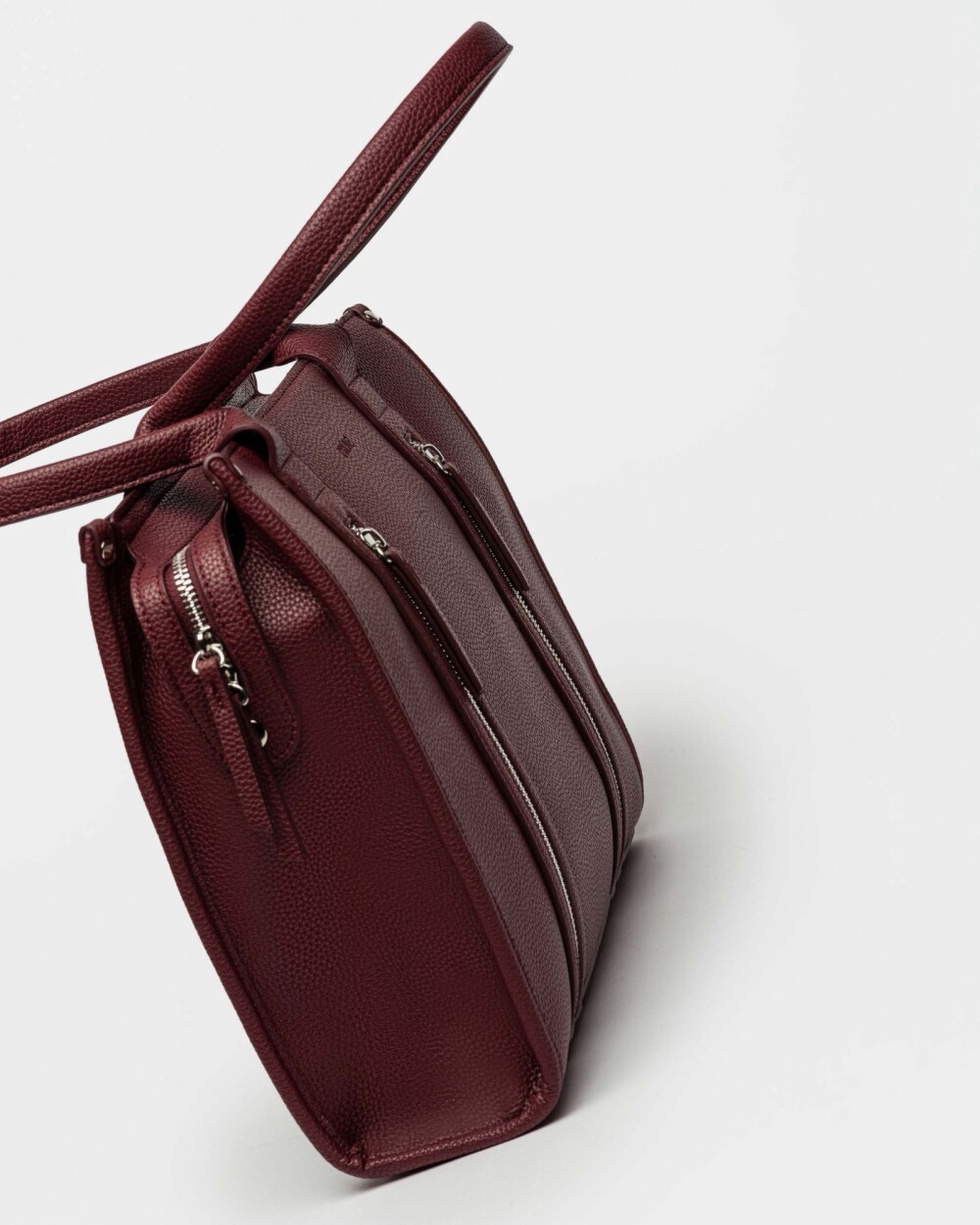 Shopper Oak En Efecto Cuero Graneado Bordeaux