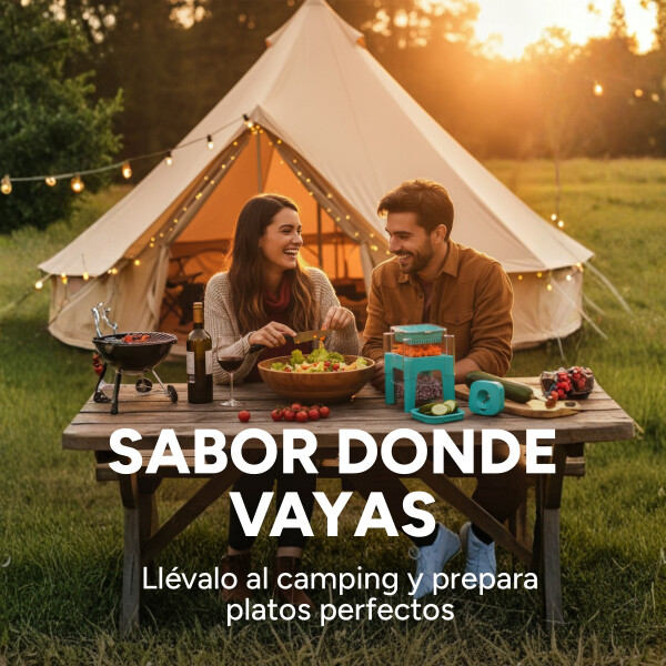 Cortador Picador de Verduras Multifunción 6 Piezas 14x14 cm Color Celeste