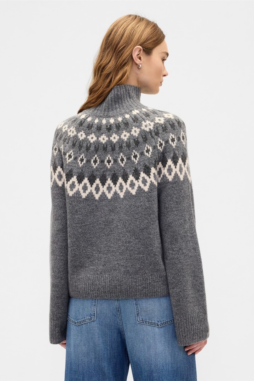 Buzo Polera Fairisle Mujer B25 Grey Heather