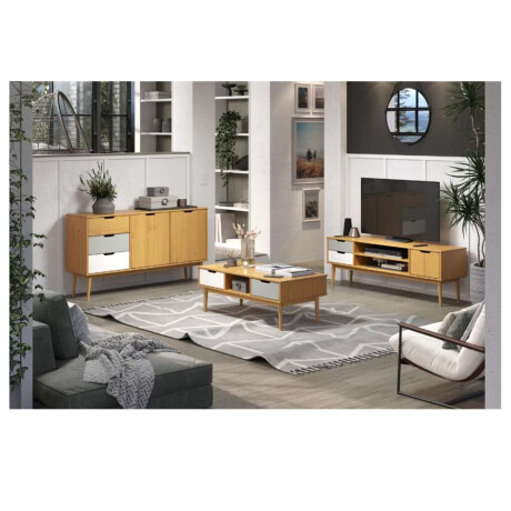 Mesa de Living Nordica Roble/Gris claro/Blanco