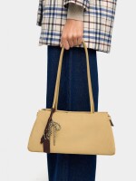 Bolso De Hombro Efecto Piel Con Colgante camel