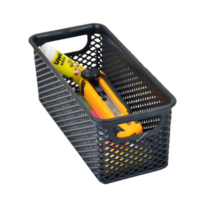 Cesto organizador calado línea rectangular P NEGRO
