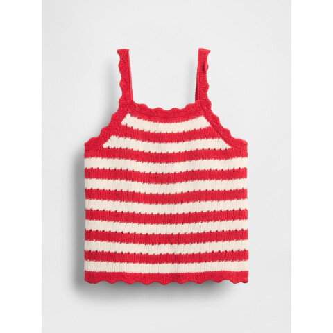 SL CROCHET STRIPE TANK TOMATO SAUCE