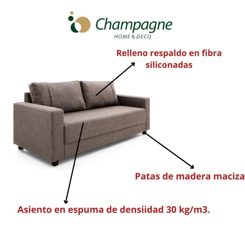 SOFA 2 CUERPOS - TAPIZADO TELA TRAMADA CRUDA CON NEGRO SOFA 2 CUERPOS - TAPIZADO TELA TRAMADA CRUDA CON NEGRO