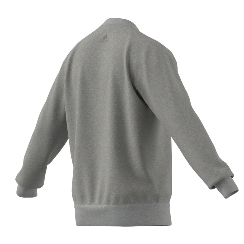 Buzo de Hombre Adidas Essentials French Terry Gris - Blanco