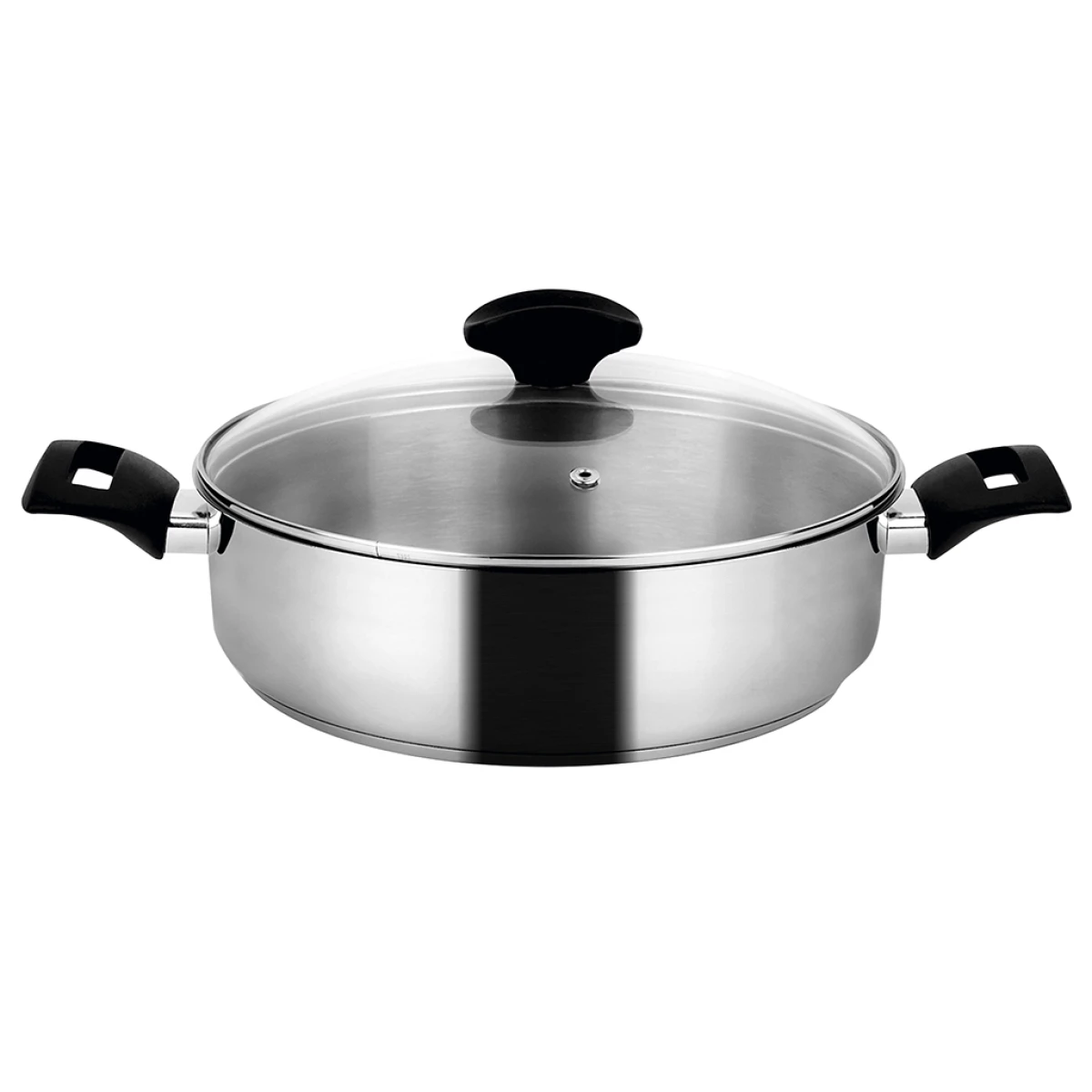 OLLA BAJA C/TAPA 4LTS ALAIA AC.INOX INDUCC. D28xH6.5CM 