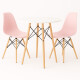 Juego de comedor Con Mesa Circular de 80cm + 2 Sillas Eames Rosa