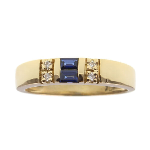 Anillo en oro amarillo 18k con brillantes y zafiro azul N8717 - ADAPTAMOS NUESTROS ANILLOS A MEDIA * Anillo en oro amarillo 18k con brillantes y zafiro azul N8717 - ADAPTAMOS NUESTROS ANILLOS A MEDIA *