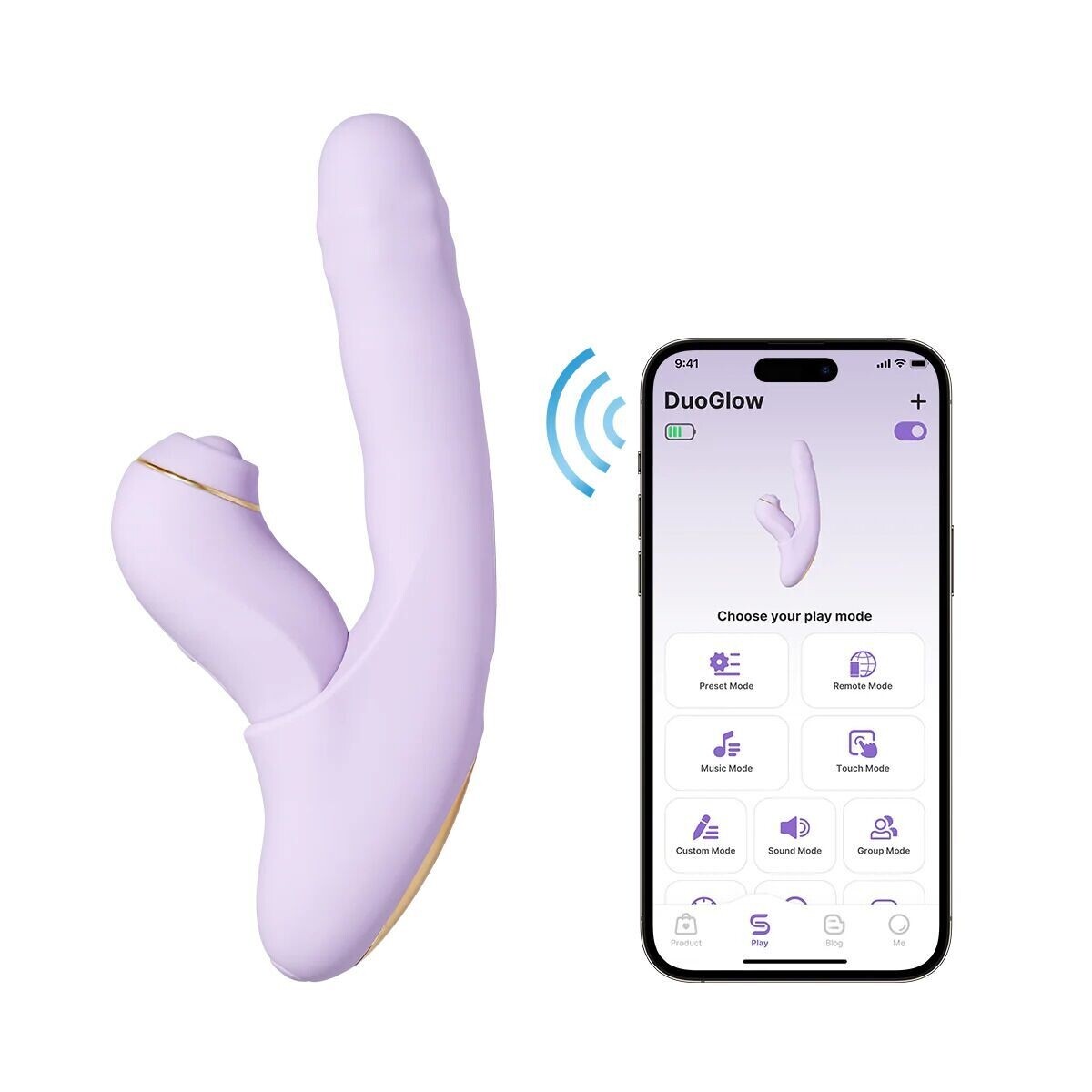 Vibrador y Movimiento de Empuje Svakom Duoglow 