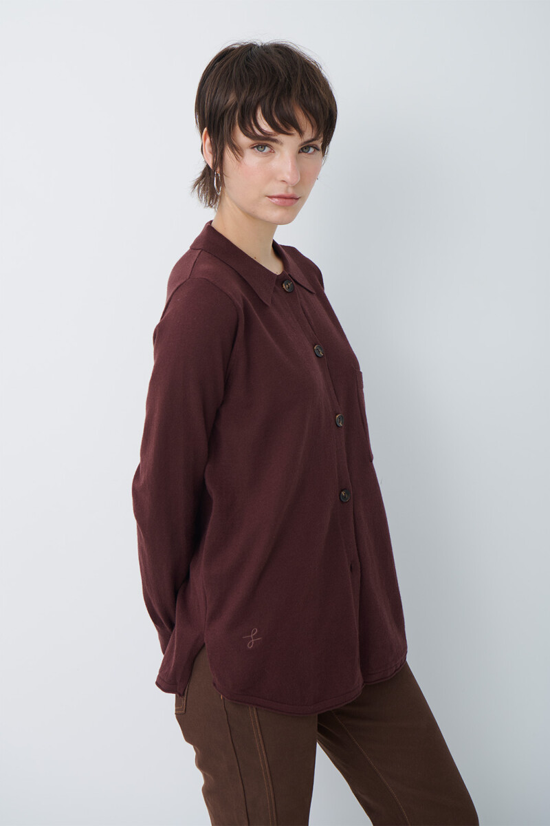 CARDIGAN LONG MARRON