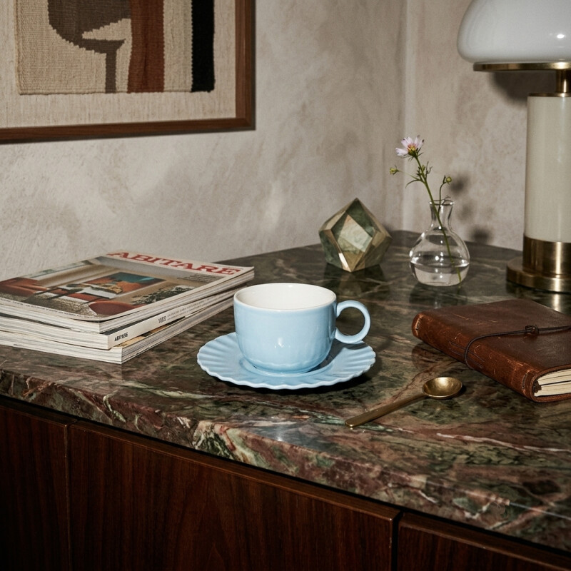 Taza cerámica Roma 180ml Celeste