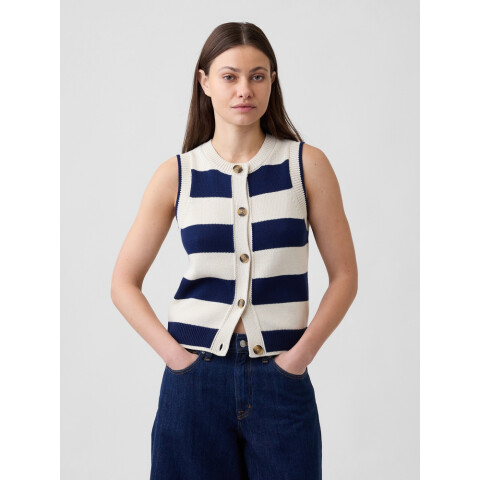V-SWEATER VEST BLUE STRIPE
