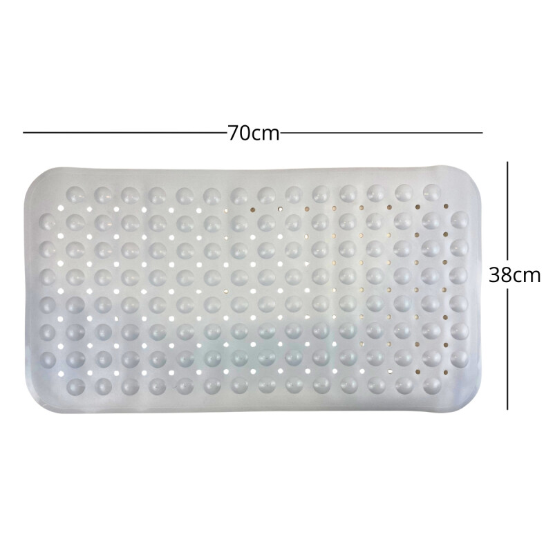 Alfombra con ventosas para el baño 38cm x 70cm BLANCO