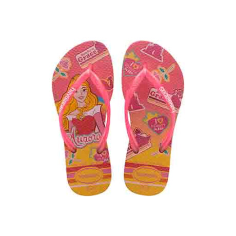 Sandalias Infantiles Havaianas Kids Slim Princes Rosa - Dorado