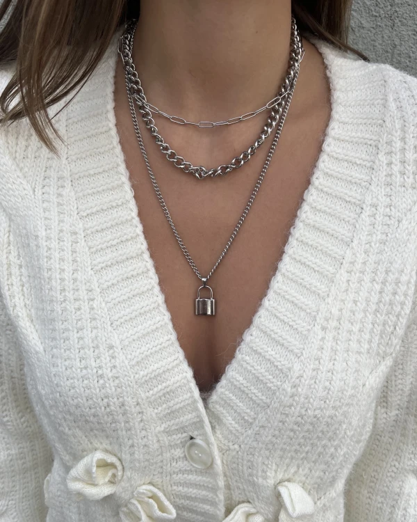 Collar Candado plata